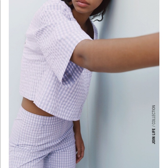 Gingham crop shirt - Picture 3 of 4